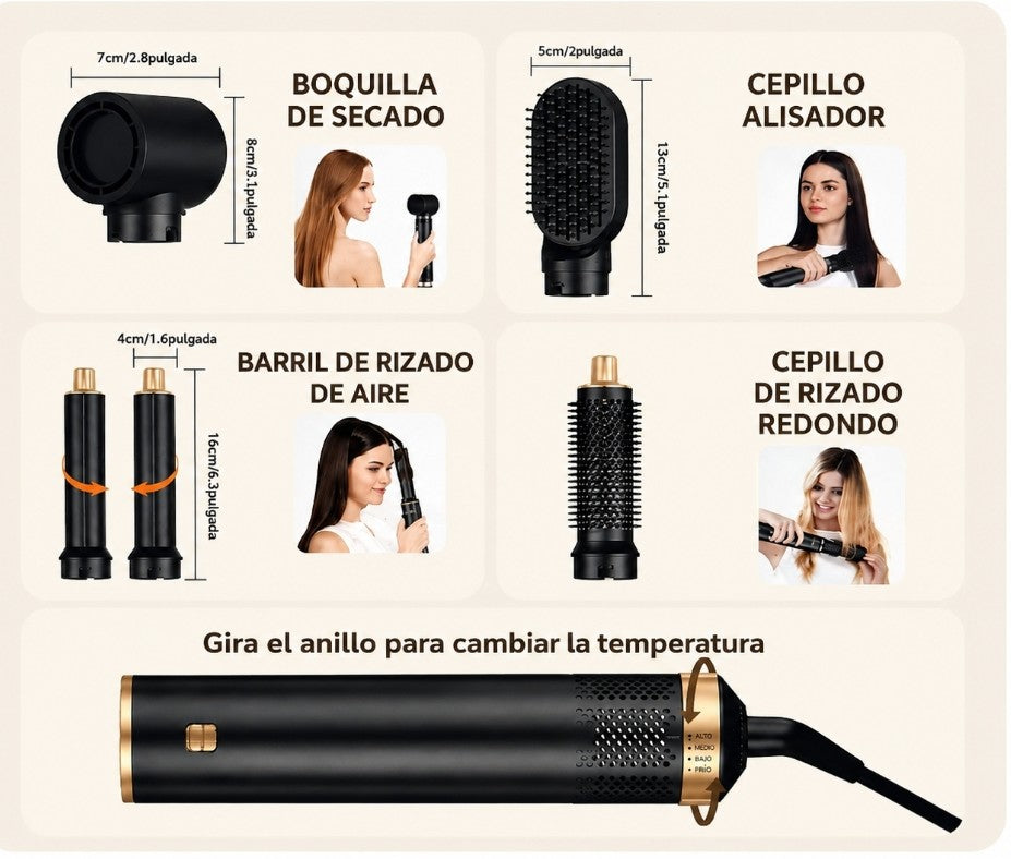 Peine moldeador eléctrico multifuncional